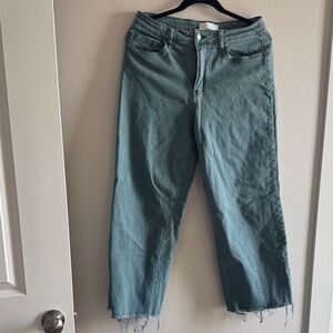 Chic Teal Cropped Jeans for Women